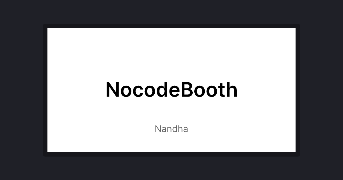 NocodeBooth